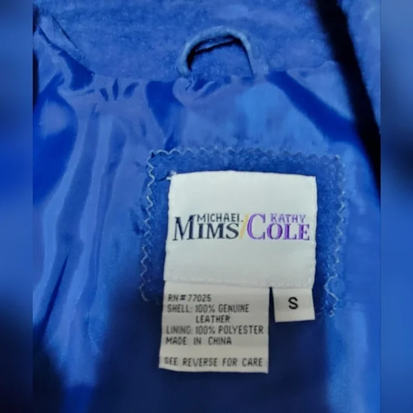 Vintage Michael Mims/ Kathy Cole leather blue Suede jacket - Picture 4 of 5